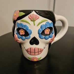 Day of the dead woman sugar skull mug